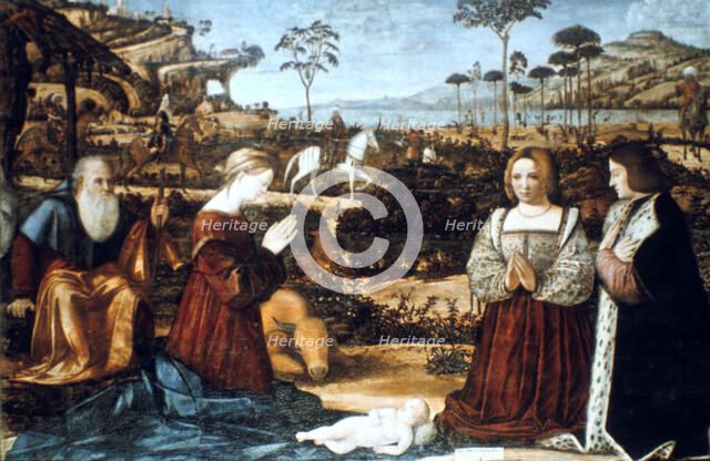 'Holy Family with Two Donors', 1505. Artist: Vittore Carpaccio