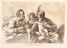 Holy Family with an Angel Who Offers Fruit to the Christ Child: Raccolta di alcuni disegni..., 1764. Creator: Francesco Bartolozzi