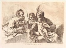 Holy Family with an Angel Who Offers Fruit to the Christ Child: Raccolta di alcuni disegni..., 1764. Creator: Francesco Bartolozzi