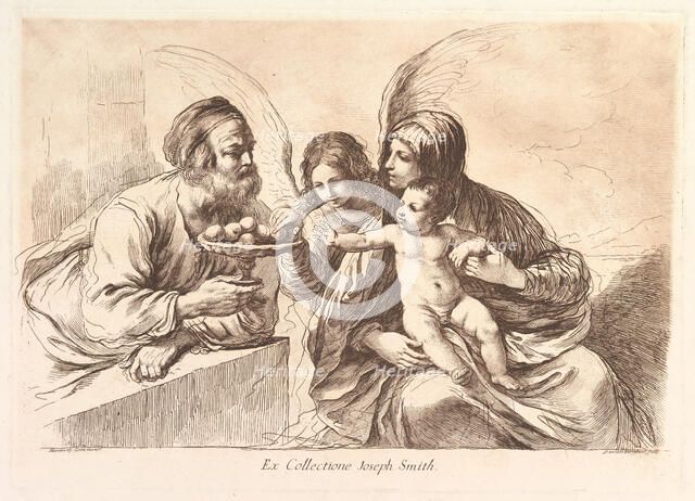 Holy Family with an Angel Who Offers Fruit to the Christ Child: Raccolta di alcuni disegni..., 1764. Creator: Francesco Bartolozzi.