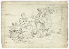 Holy Family with Angel Bearing Ewer (recto), n.d. Creator: Louis Gauffier
