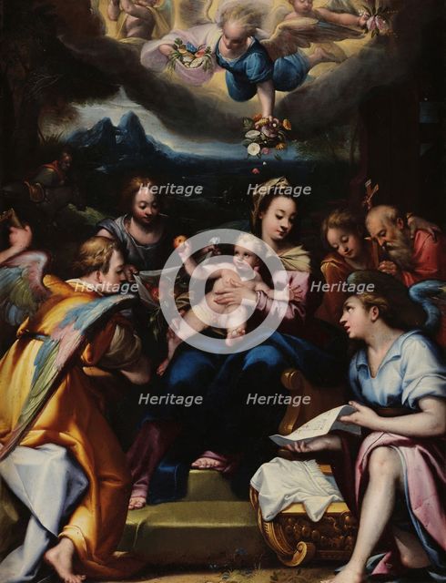Holy Family with Angels and Saints, c1600. Creator: Calvaert, Denys (ca 1540-1619).