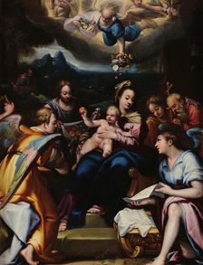 Holy Family with Angels and Saints, c1600. Creator: Calvaert, Denys (ca 1540-1619)