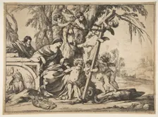 Holy Family with Christ Child Stepping on Serpent, 1639. Creator: Laurent de la Hyre