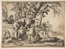 Holy Family with Christ Child Stepping on Serpent, 1639. Creator: Laurent de la Hyre
