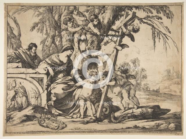 Holy Family with Christ Child Stepping on Serpent, 1639. Creator: Laurent de la Hyre.