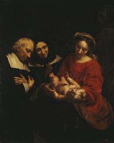 Holy Family with Donors, 1665. Creator: Jacob van Oost the Elder