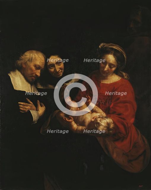 Holy Family with Donors, 1665. Creator: Jacob van Oost the Elder.