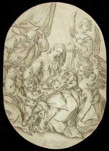 Holy Family with Infant Saint John, 1625. Creator: Ludolph Busing