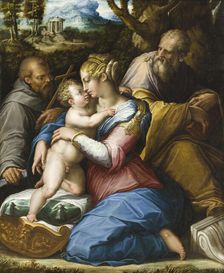 Holy Family with Saint Francis in a Landscape, 1542. Creator: Giorgio Vasari