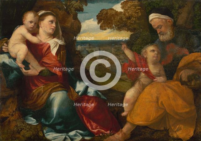 Holy Family with Saint John the Baptist, 1528. Creator: Bonifacio de' Pitati.