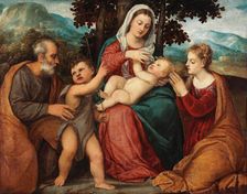 Holy Family with Saint John the Baptist and Saint Catherine. Creator: Veronese (de Pitati), Bonifacio (1487-1553)