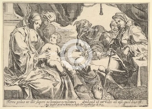 Holy Family with Saints, 1610-42. Creator: Pierre Brebiette.
