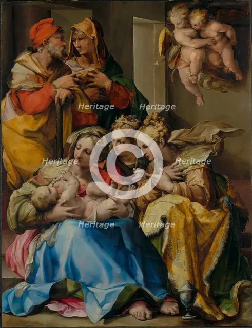 Holy Family with Saints Anne, Catherine of Alexandria, and Mary Magdalene, 1560s. Creator: Nosadella.
