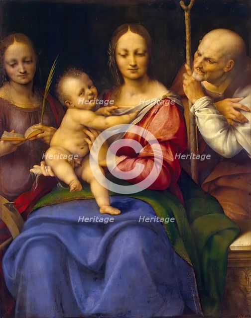 Holy Family with St Catherine, 1517. Creator: Cesare da Sesto.
