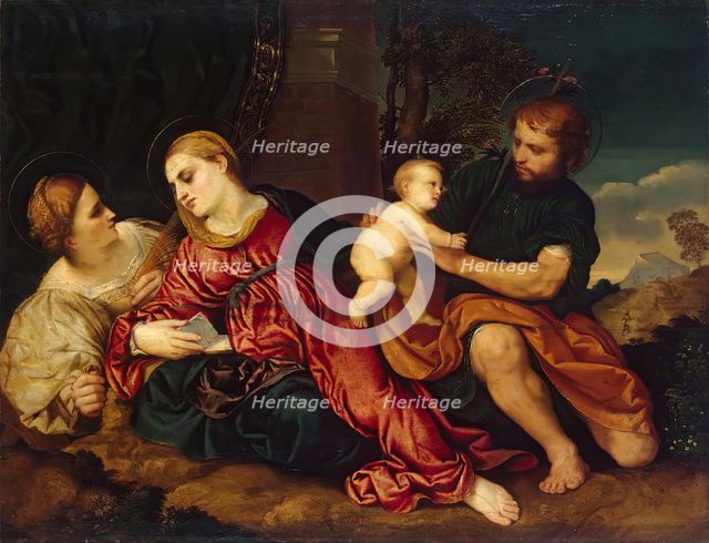 Holy Family with St Catherine, between 1520 and 1522. Creator: Paris Bordone.