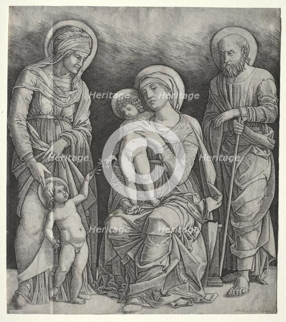 Holy Family with St. Elizabeth and the Infant St. John the Baptist, c. 1500. Creator: Giovanni Antonio da Brescia (Italian).