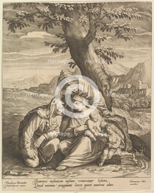 Holy Family with St. Elizabeth & St. John the Baptist, 1588. Creator: Jan Muller.