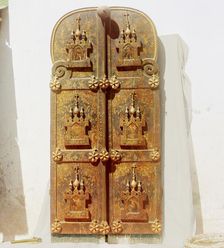 Holy Gates from 1652, Museum inventory number 1591, Rostov museum, Rostov Velikii, 1911. Creator: Sergey Mikhaylovich Prokudin-Gorsky