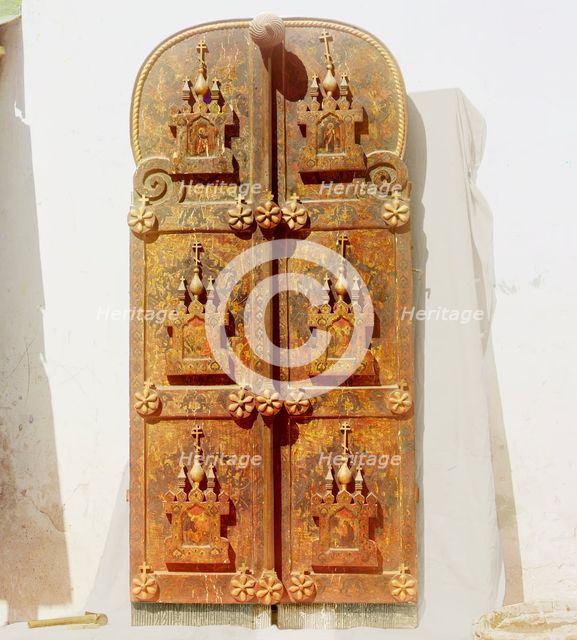 Holy Gates from 1652, Museum inventory number 1591, Rostov museum, Rostov Velikii, 1911. Creator: Sergey Mikhaylovich Prokudin-Gorsky.