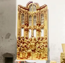Holy Gates from the second half of the eighteenth century with carved images of the Mother..., 1911. Creator: Sergey Mikhaylovich Prokudin-Gorsky
