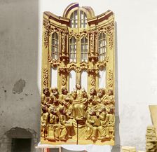 Holy Gates from the second half of the eighteenth century with carved images of the Mother..., 1911. Creator: Sergey Mikhaylovich Prokudin-Gorsky