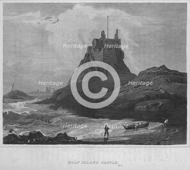 'Holy Island Castle', 1814. Artist: John Greig.