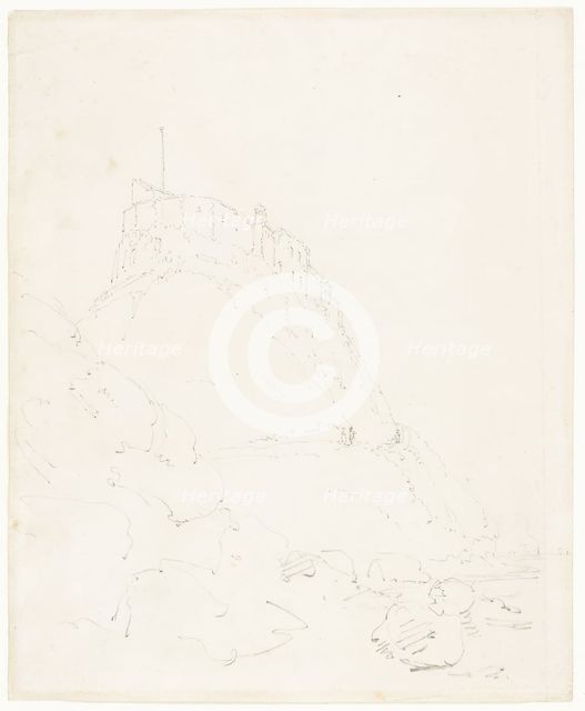 Holy Island Castle, Durham, n.d. Creator: Thomas Girtin.