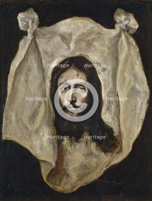 Holy Mandylion (The Vernicle), 1586-1595. Artist: El Greco, Dominico (1541-1614)