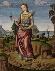Holy martyr (Saint Ursula?), 1490s. Creator: Santi, Giovanni (ca 1435-1494)
