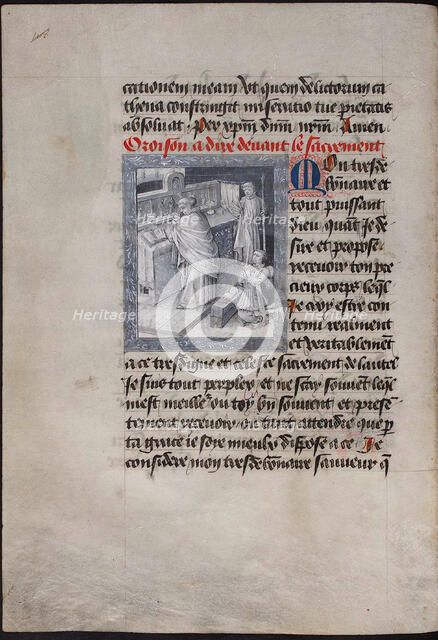 Holy Mass with Philip the Good. (The Book of Hours of Philip of Burgundy), ca 1455. Artist: Tavernier, Jean (active 1434-1460)