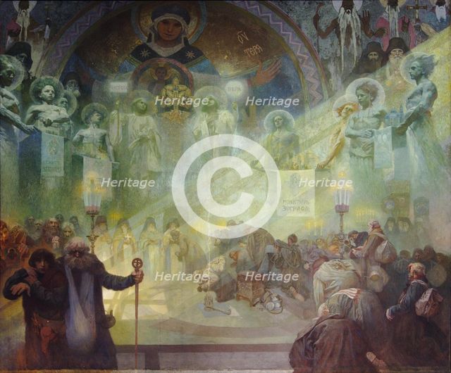 Holy Mount Athos, 1926. Artist: Mucha, Alfons Marie (1860-1939)