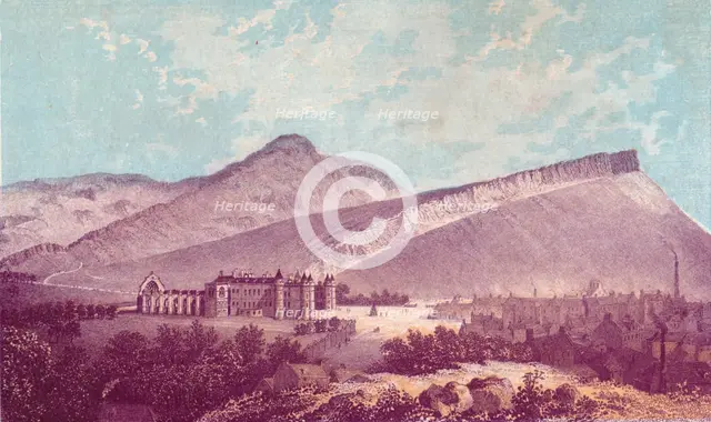 'Holyrood Palace & Arthur Seat', c1880.  Creator: J Ramage.