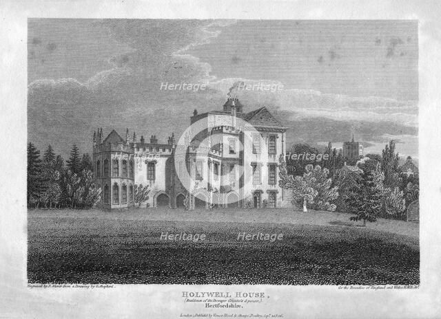 Holywell House, Hertfordshire, 1806. Artist: J Storer
