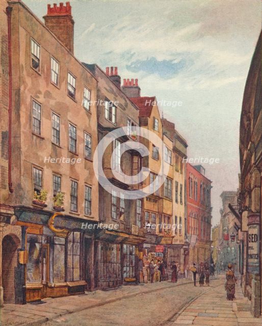 'Holywell Street, Looking West', Westminster, London, 1882 (1926). Artist: John Crowther.