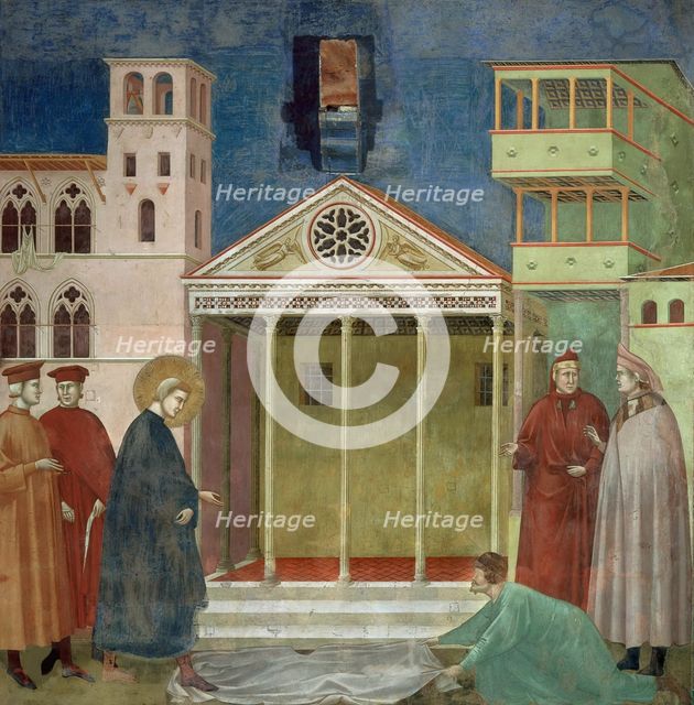 Homage of a Simple Man (from Legend of Saint Francis), 1295-1300. Creator: Giotto di Bondone (1266-1377).
