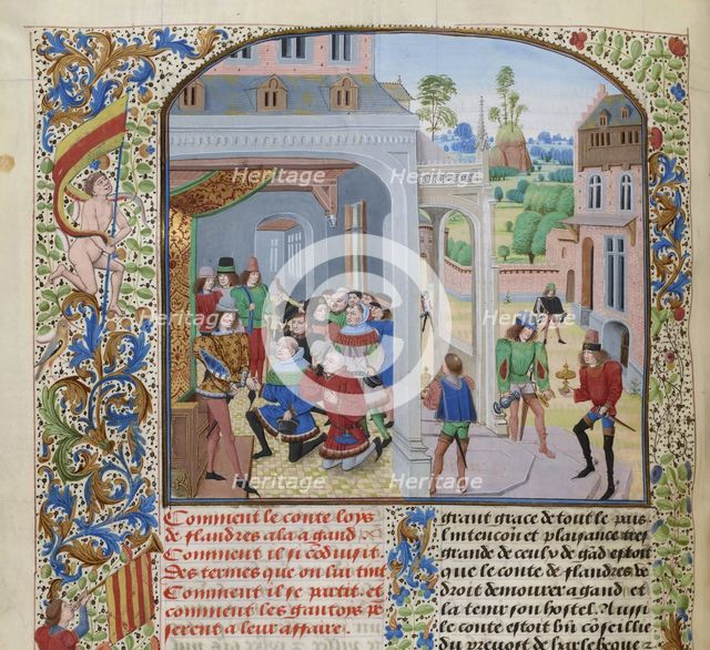 Homage of Louis II of Male by a deputation of Ghent, ca 1470-1475. Creator: Liédet, Loyset (1420-1479).