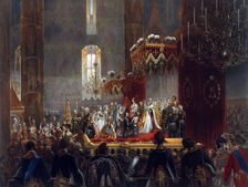 Homage from the Imperial Family to Tsar Alexander II, Moscow, 1856. Artist: Mihály Zichy