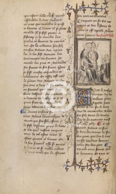 Homage Paid to Richard II; Chronique de Normandie, about 1400-1415. Creator: Unknown.