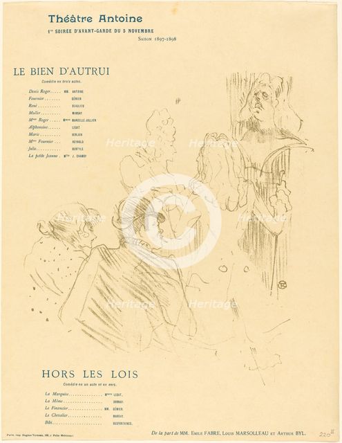 Homage to Moliere (Hommage à Molière), 1897. Creator: Henri de Toulouse-Lautrec.