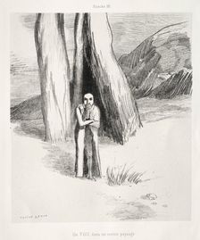 Homage to Goya: A Madman in a Dismal Landscape, 1885. Creator: Odilon Redon (French, 1840-1916); Lemercier & Cie.