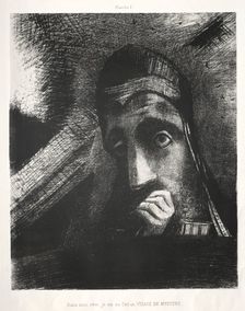 Homage to Goya: In My Dream I Saw in the Sky a Face of Mystery, 1885. Creator: Odilon Redon (French, 1840-1916); Lemercier & Cie.