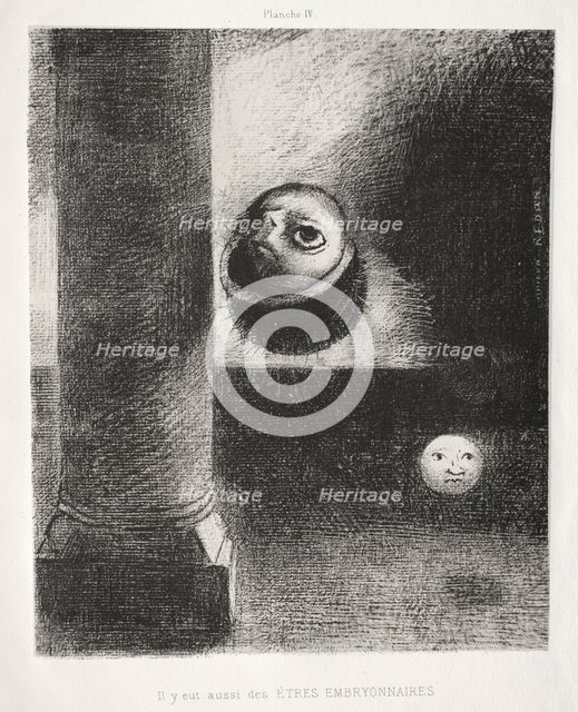 Homage to Goya: There Were Also Embryonic Beings, 1885. Creator: Odilon Redon (French, 1840-1916); Lemercier & Cie..