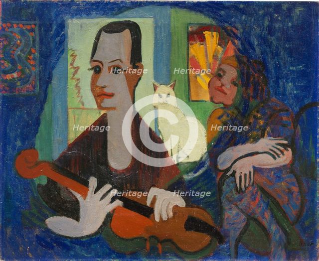 Homage to Klee (Portrait of Paul Klee and his wife), 1935-1936. Creator: Ernst Kirchner.