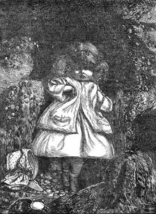 "Home Thoughts:" the Child among the Rocks, 1864. Creator: Dalziel Brothers