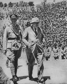 Home via the Battlefields - Mr Churchill in the ancient Roman amphitheatre at Carthage 1943-44