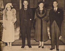 Home Again - the King, the Queen, with Mr. and Mrs. Chamberlain 1938, (1938). Creator: Unknown