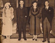 Home Again - the King, the Queen, with Mr. and Mrs. Chamberlain 1938, (1938). Creator: Unknown