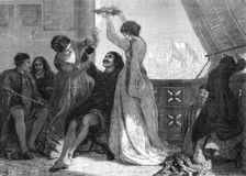 "Home and Victory," by F. W. W. Topham, in the exhibition of the Royal Academy, 1871. Creator: William Hollidge