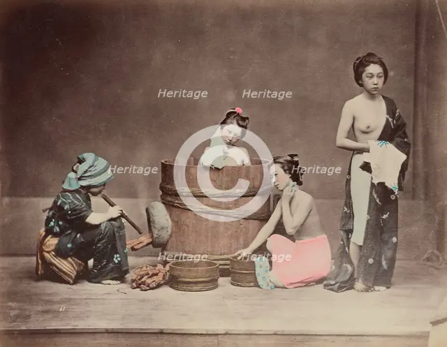 Home Bathing, 1870s-1890s. Creator:  Yamamoto.